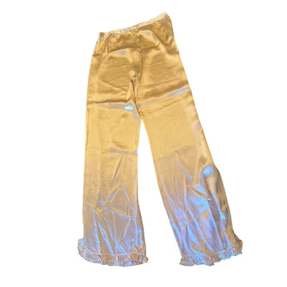 Womens M/M 100% Silk Pajama Pants In Peachy Pink - Picture 1 of 4